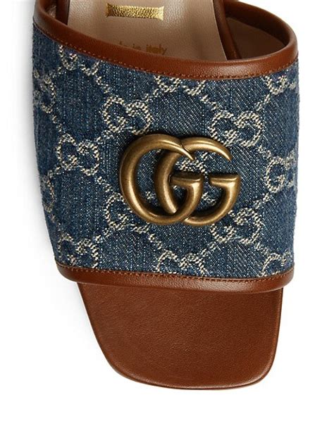 Gucci jolie denim flats sandals